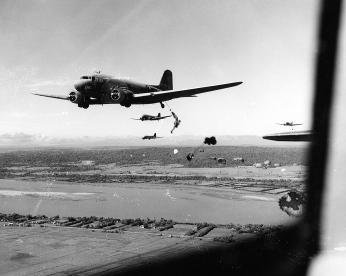 11th airborne paradrop june 45 Luzon 8x10