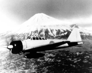 Another shot of a Mitsubishi A6M2 Zero, taken with Mt. Fuji in the background.