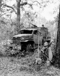 41st Inf Div 218th FA Bn FO with radio and truck during exercise Rockhampton Australia 112642 (1 of 1)