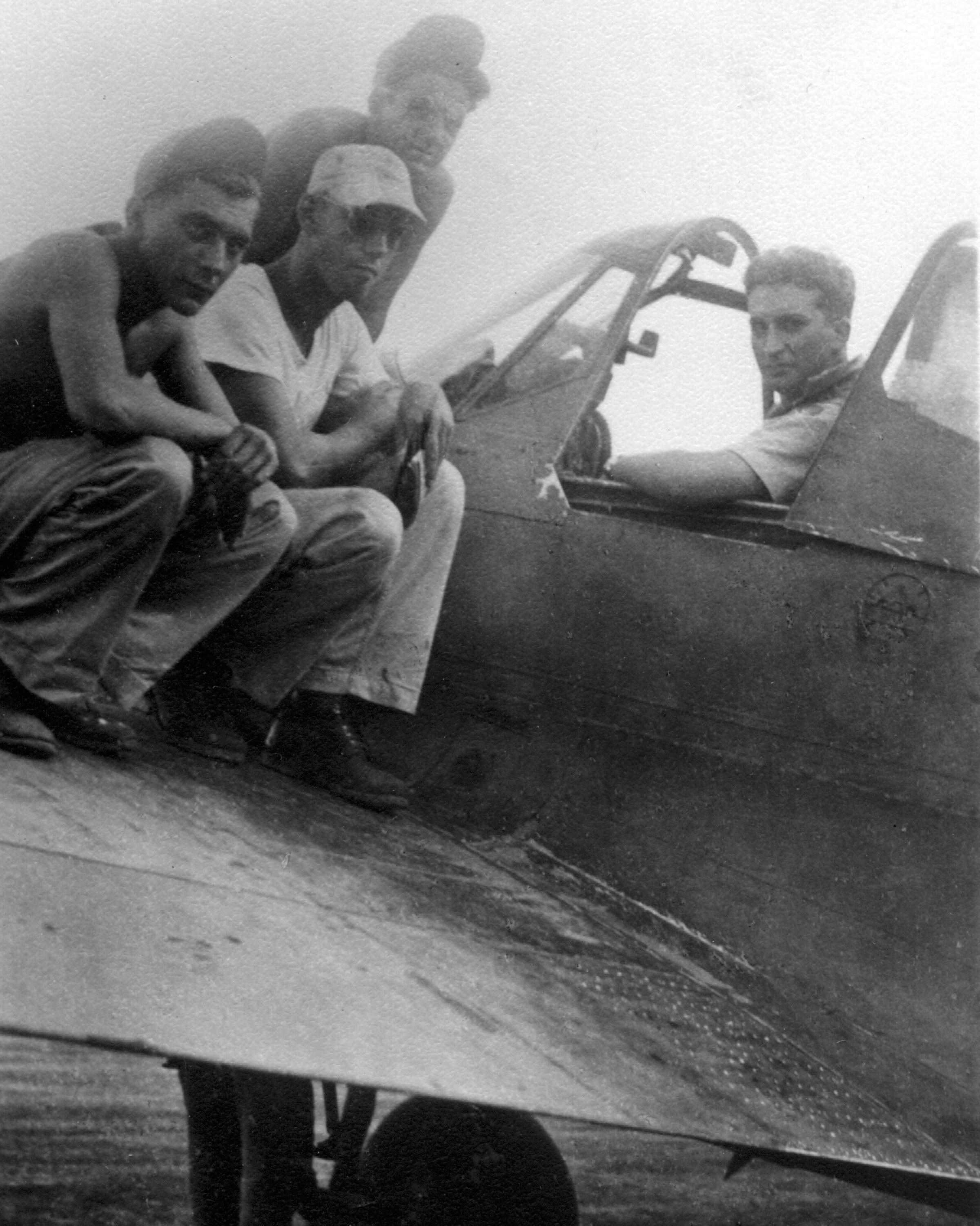 bill runey in p40 cockpit 8x10